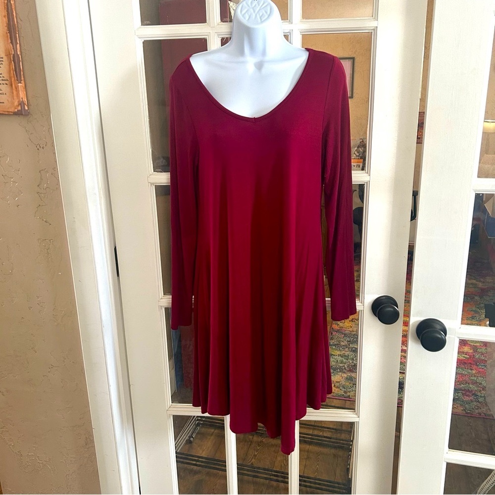Long sleeve maroon dress Size L